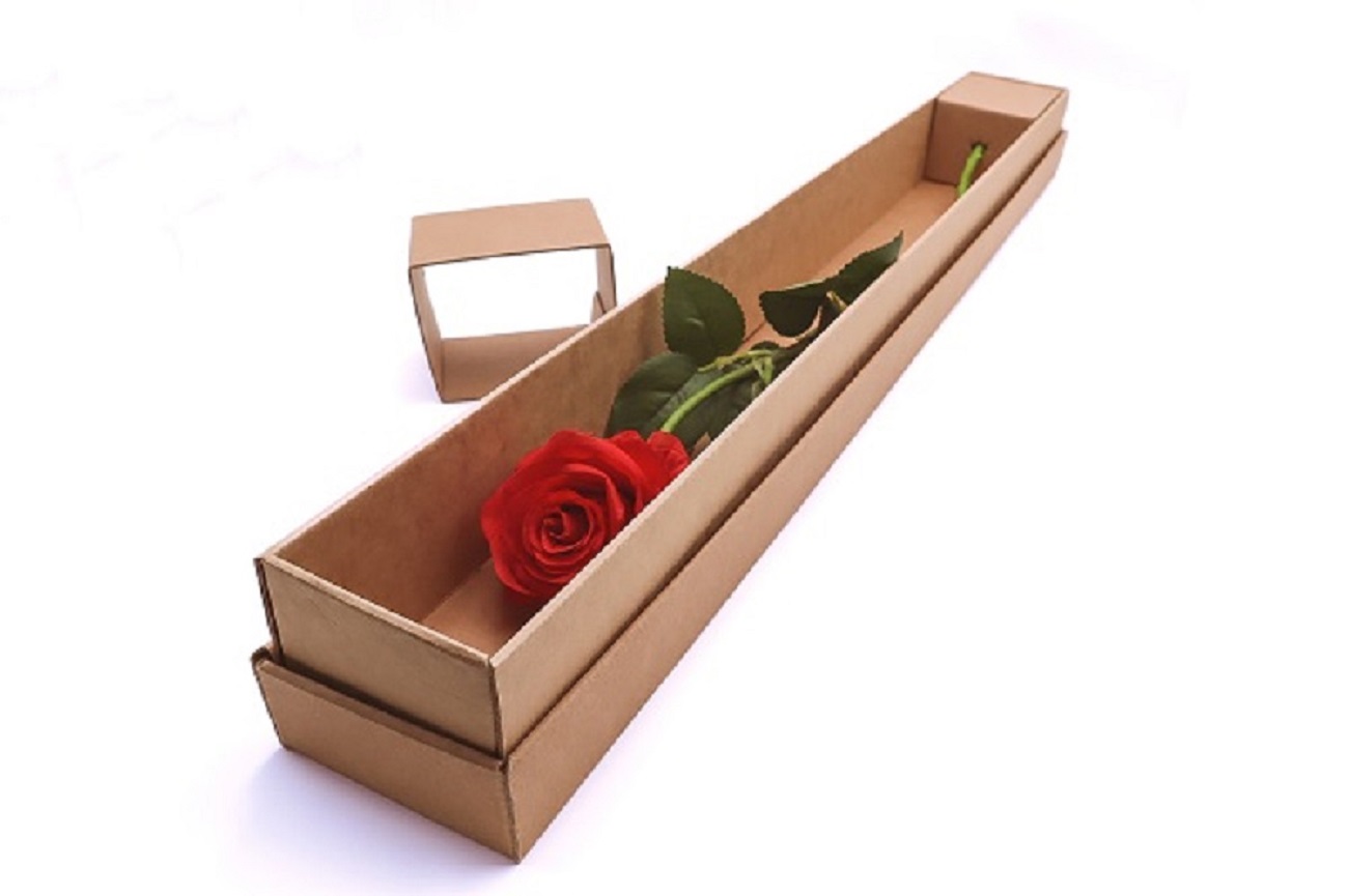 SCATOLA PER ROSA 80X8 H7CM. 3PZ. AVANA