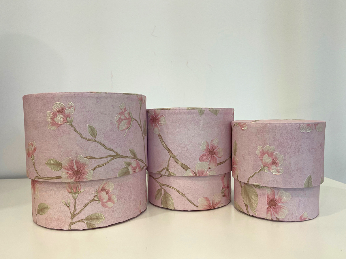 SCAT.MAGNOLIA C/PLAST. S/3PZ. D12,7-15-17,3CM. ROSA