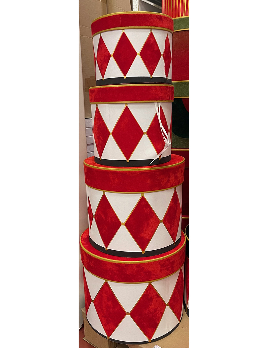 SCAT.S/4PZ.VELLUTO D22-25-33-36 H16-22-27-29CM. ROSSO