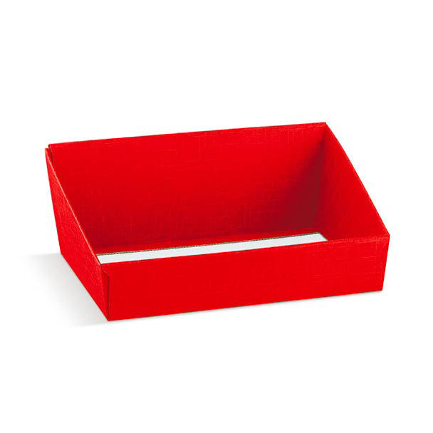 VASSOIO 40X32X15CM. SETA ROSSO