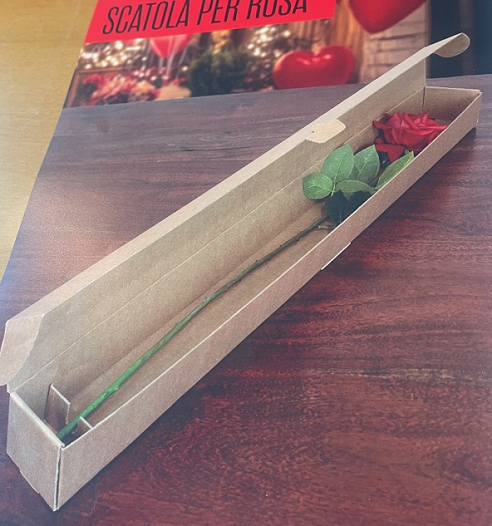 SCATOLA PER ROSA 8,5 X80 H7CM.3PZ. MICRONDA AVANA