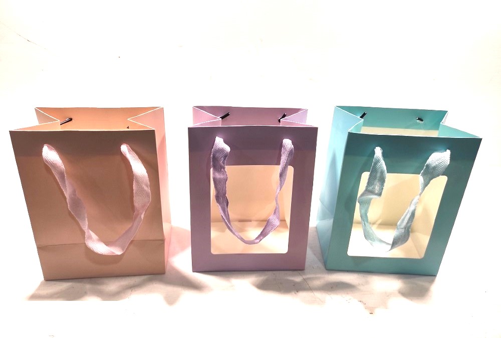 SHOPP.CARTA C/FINES. 15X10 H20CM. 12PZ. MIX COL.