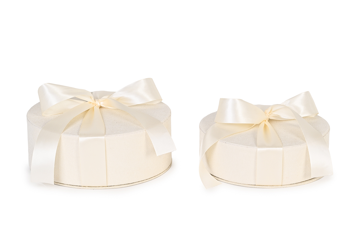 SCATOLA BON BON S/2PZ. D21-23 H6,5-8,5CM. PANNA