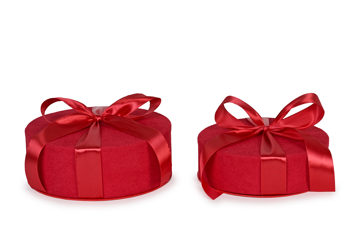 SCATOLA BON BON S/2PZ. D21-23 H6,5-8,5CM. ROSSO