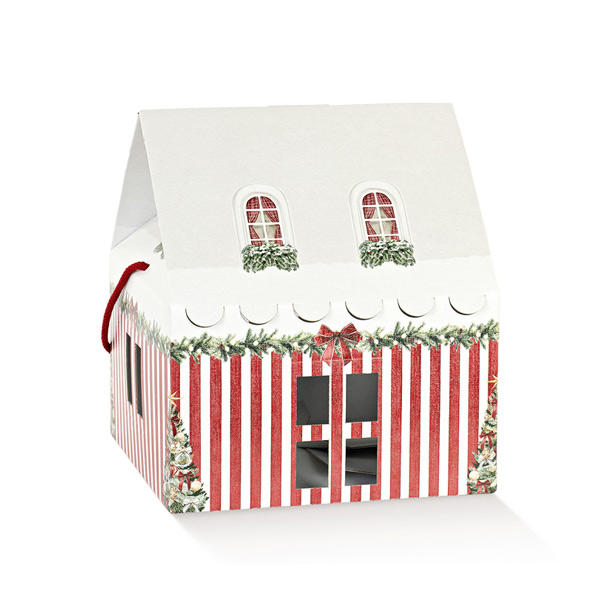 CASETTA C/CORD. 23X23X 26CM. MARKET ROSSO