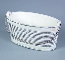 VASO CERAMICA H11,5 23X12CM. BIANCO
