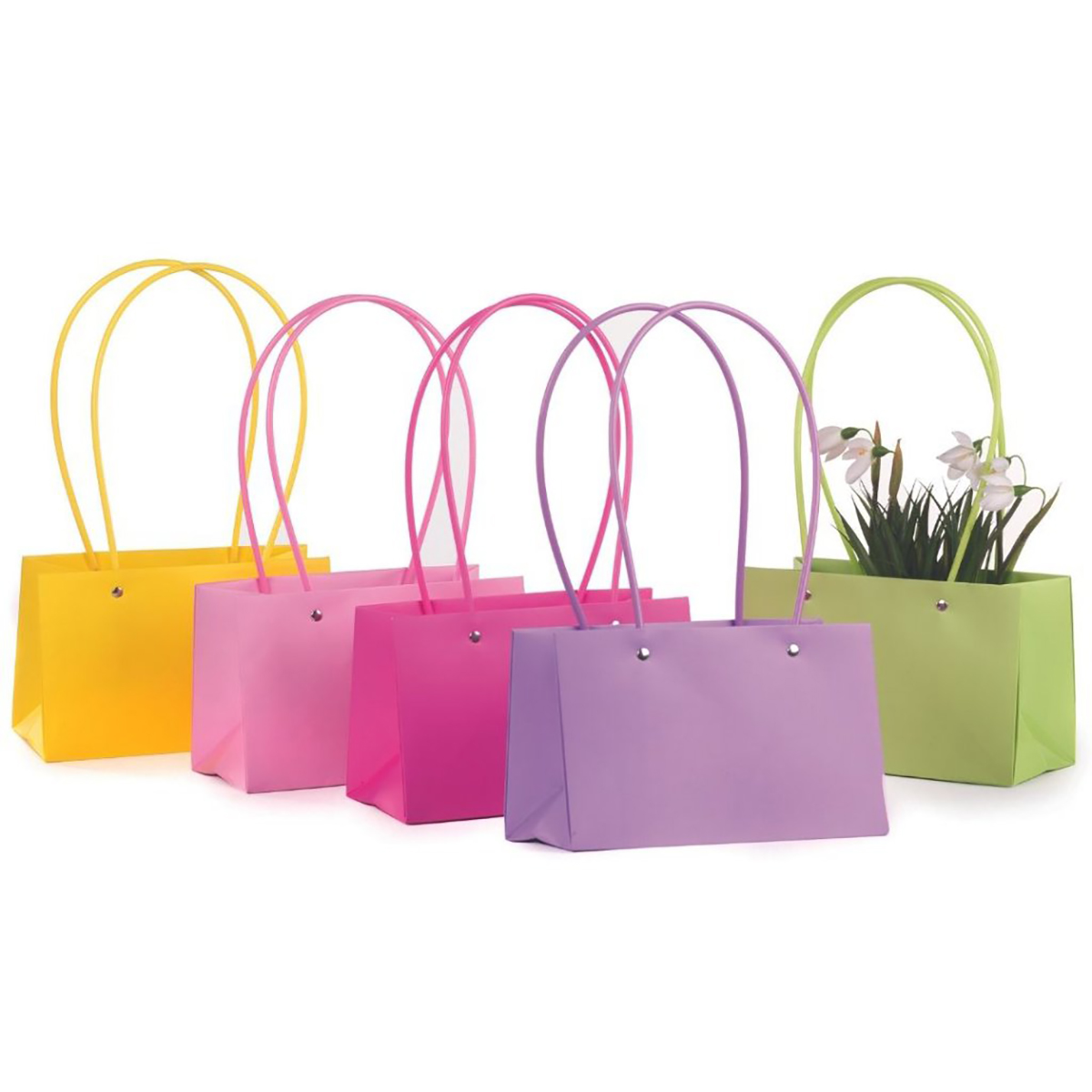 BORSA CARTA IMPERM. 22X11 H13,5 10PZ. COL.ASS.