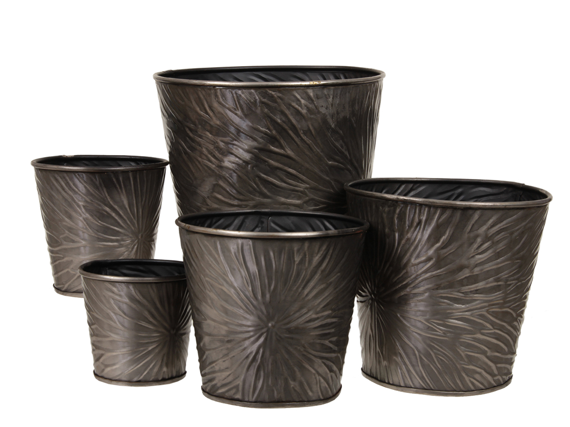 POT METAL S/5PZ. D9,5-11-14-16-19CM. SILVER
