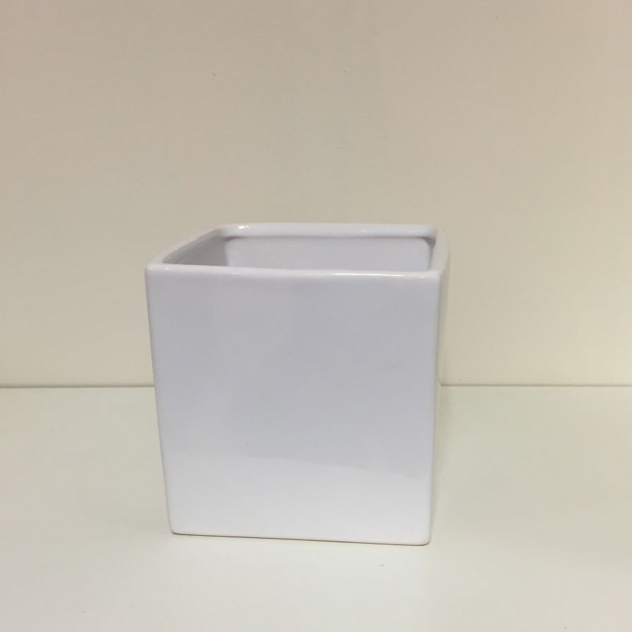 CUBO CERAM. 13X13 H13CM. 4PZ. BIANCO