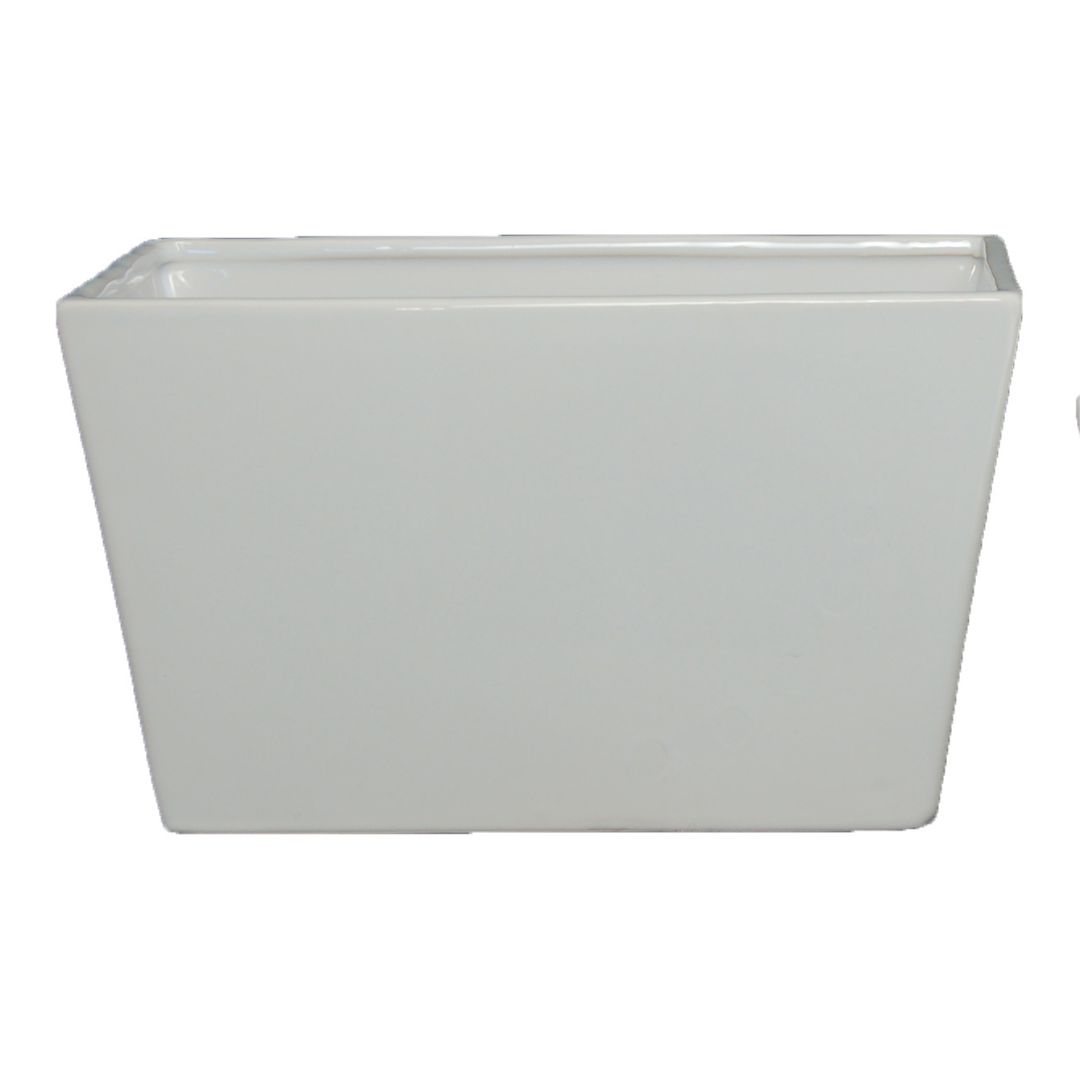 VASCH.CERAM.RETT. 22X10 H12CM. BIANCO
