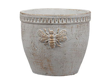 PORTAVASO CEM.DECORO ORO H11,5 D13CM.
