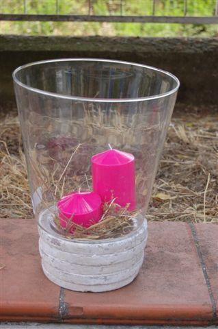 VASO VETRO CON BASE CLAY H32 D25CM.