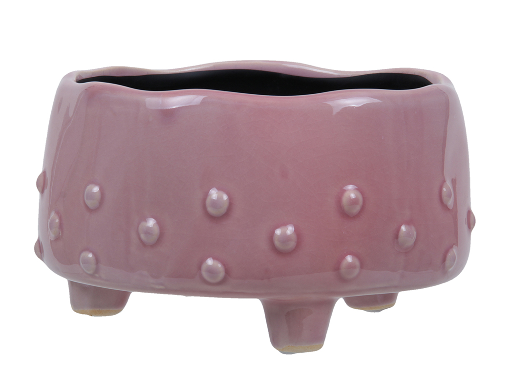 CASPO' TONDO C/PIED. H10 D17CM. ROSA