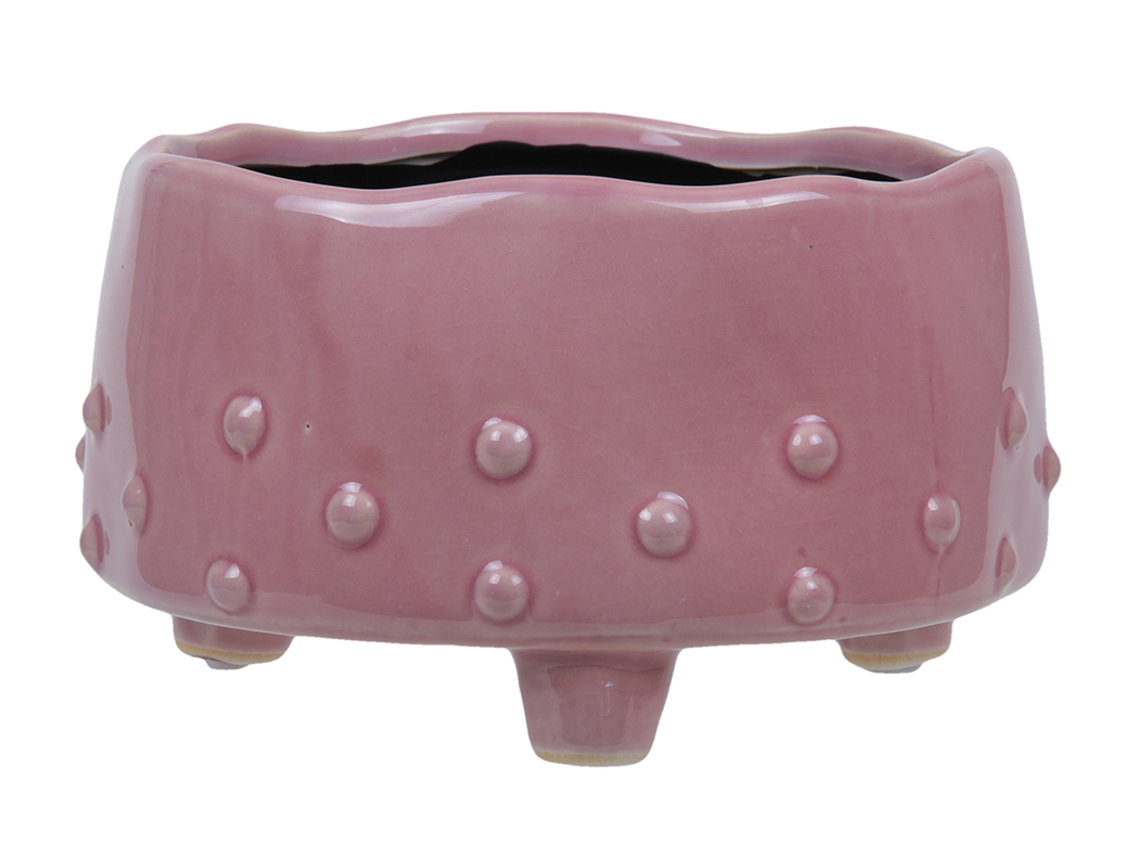CASPO' TONDO C/PIED. H11 D19CM. ROSA