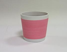 CASPO TERR.C/STRISCIA H12 D13CM. ROSA