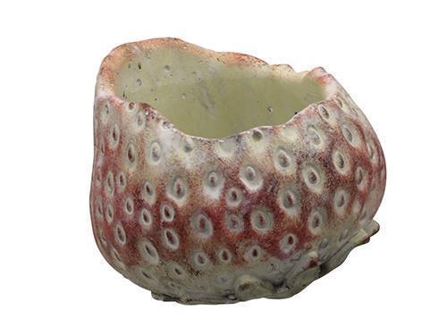 VASETTO CEM.FRAGOLA D12X12 H9,5CM. ROSSO