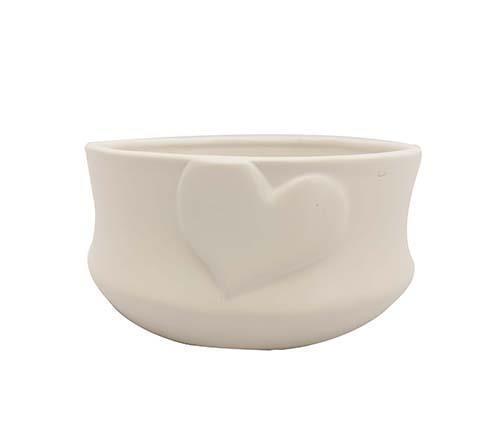 CIOTOLA C/CUORE D21,5 H10,5CM. BIANCO