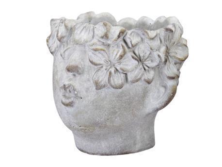 TESTA DONNA PORTAVASO 20X19,5 H17,5CM. CEM.