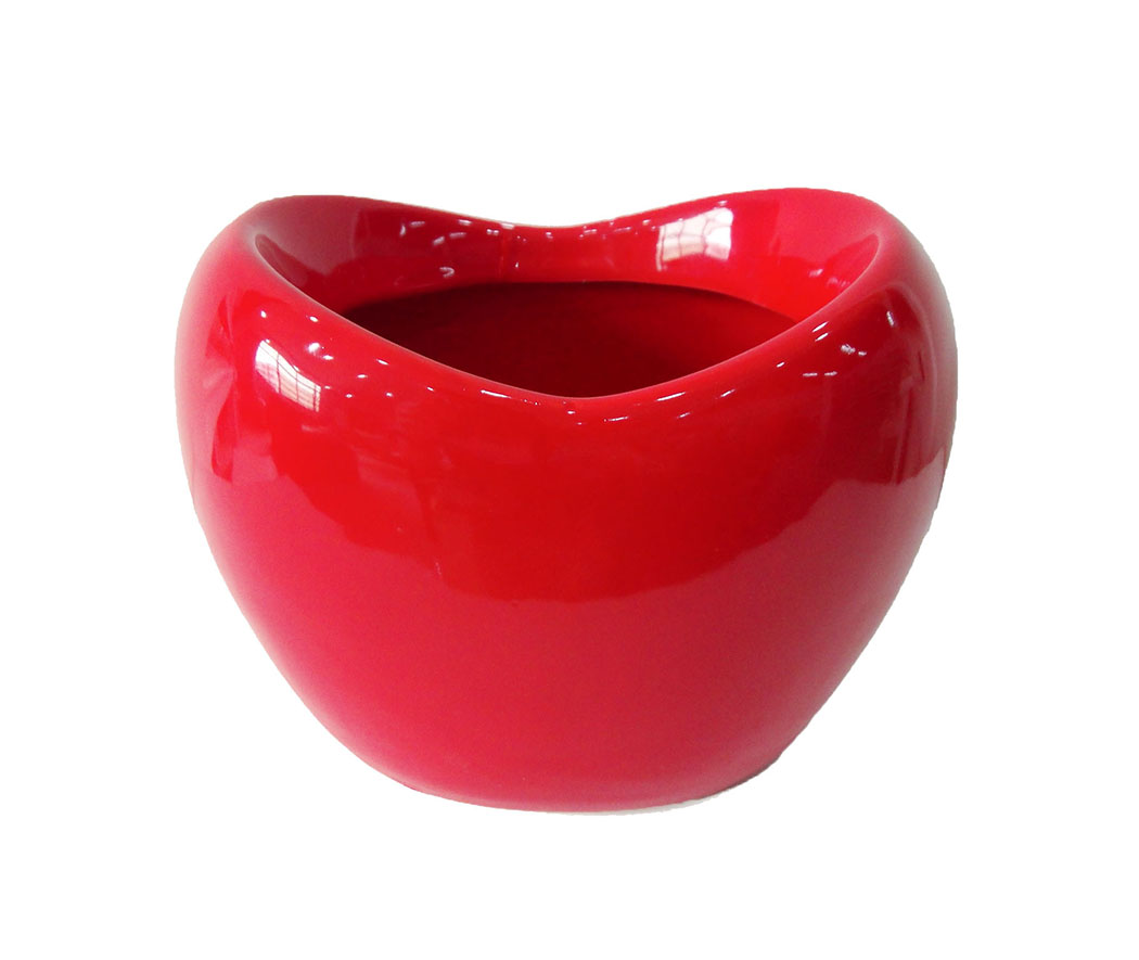 VASO CUORE 14X10,5 H10,5 6PZ ROSSO LUC.
