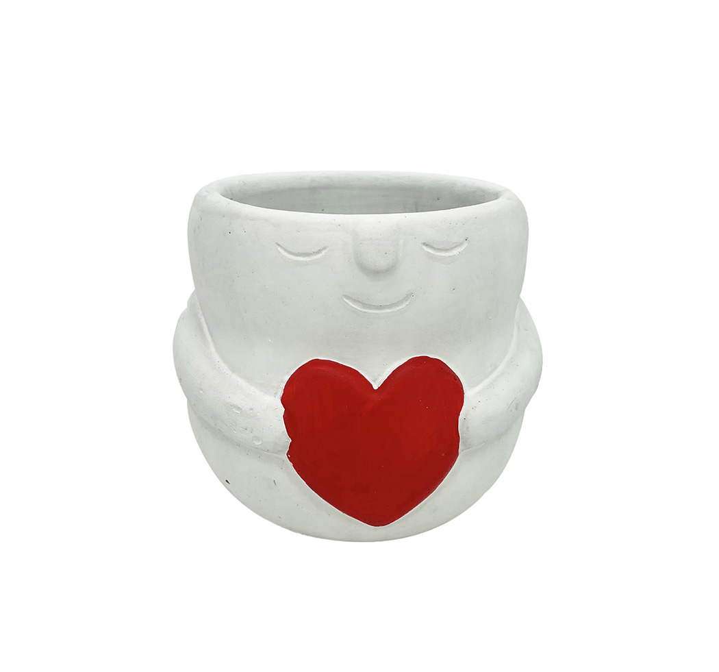 CASPO CEM.OMINO E CUORE 2PZ. D12 H11CM. BNC
