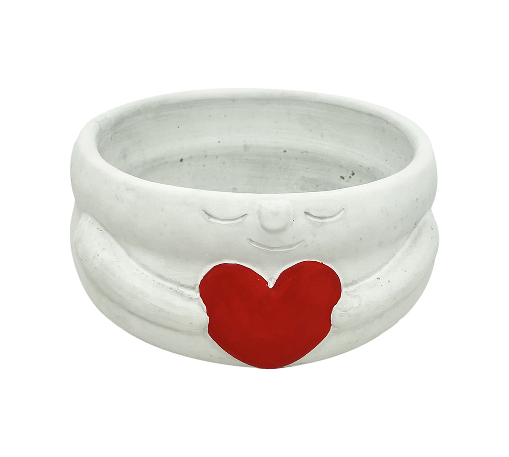 CIOTOLA CEM.OMINO E CUORE D9,5 H9,5CM. BNC