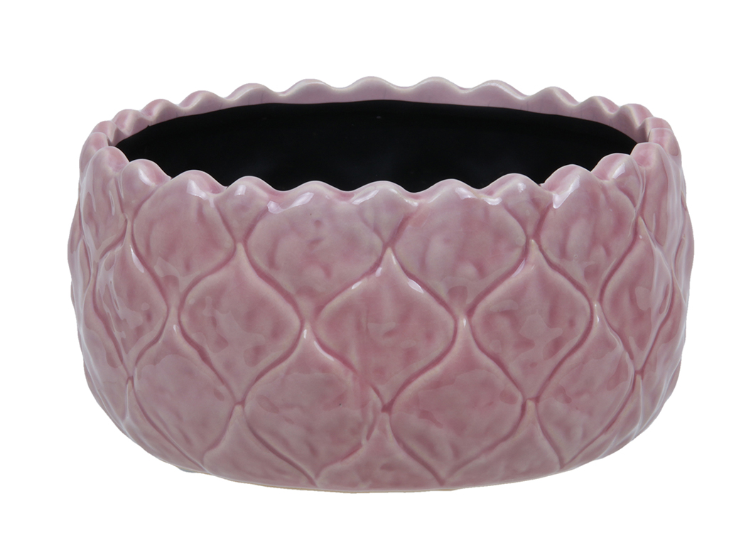 VASO TONDO PINEAPPLE D19,5 H10CM. ROSA
