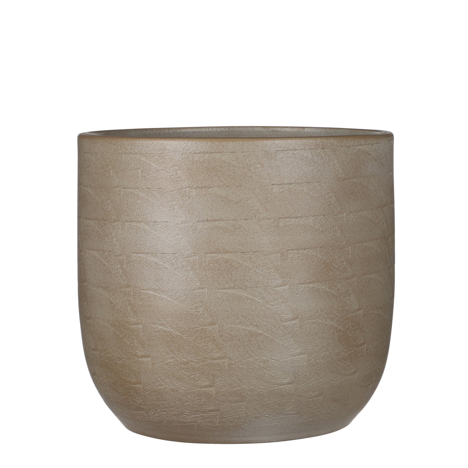 VASO TONDO D25 H24CM. TORTORA MATT