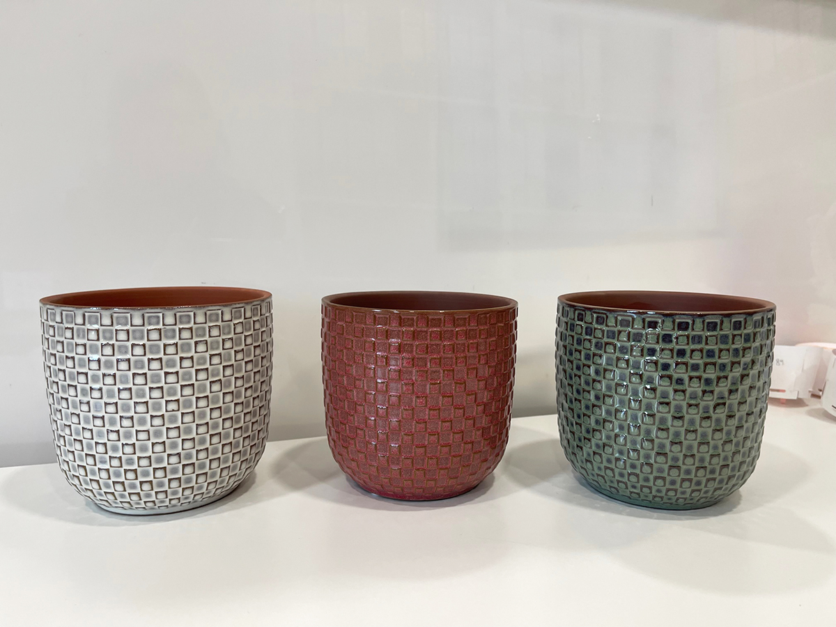 VASO TONDO NIDO D'APE D13,5 H13CM.3PZ.COL. ASS.