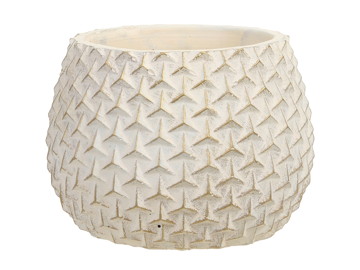 VASO CEM. D14 H10,5CM. CREMA C/ORO