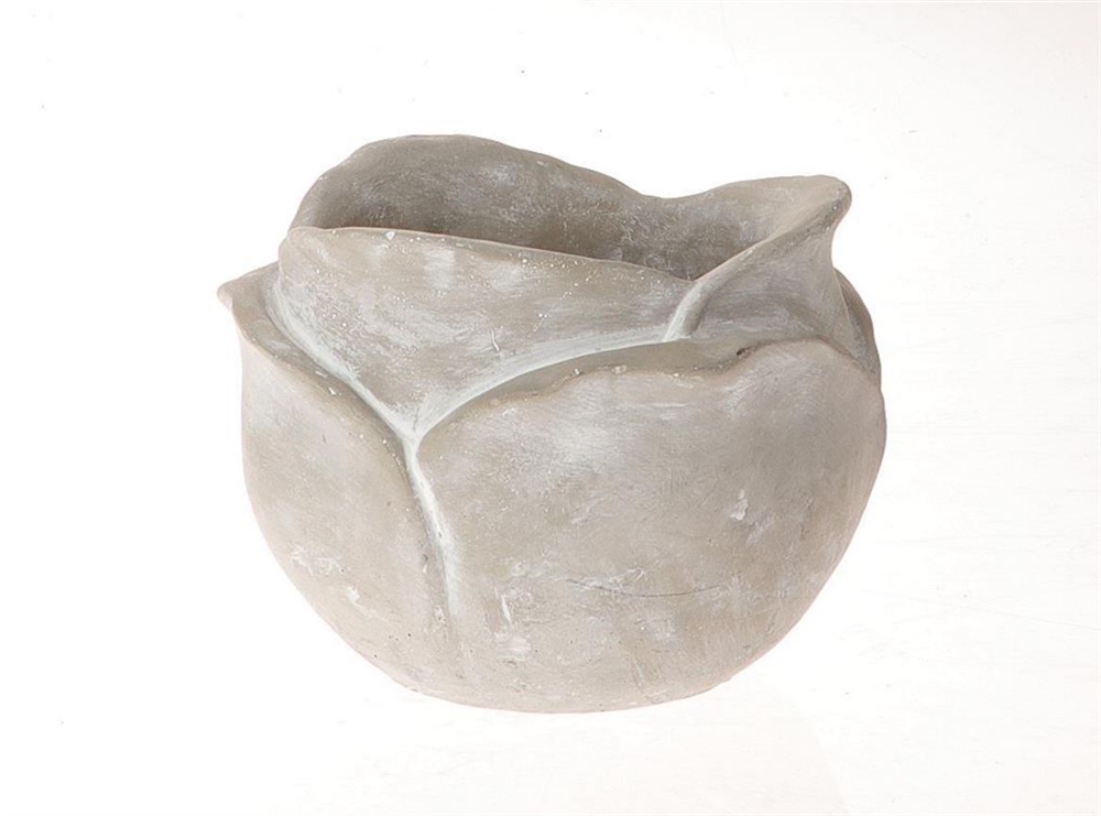 VASO A FORMA DI ROSA D15 H11,5CM. CEM.