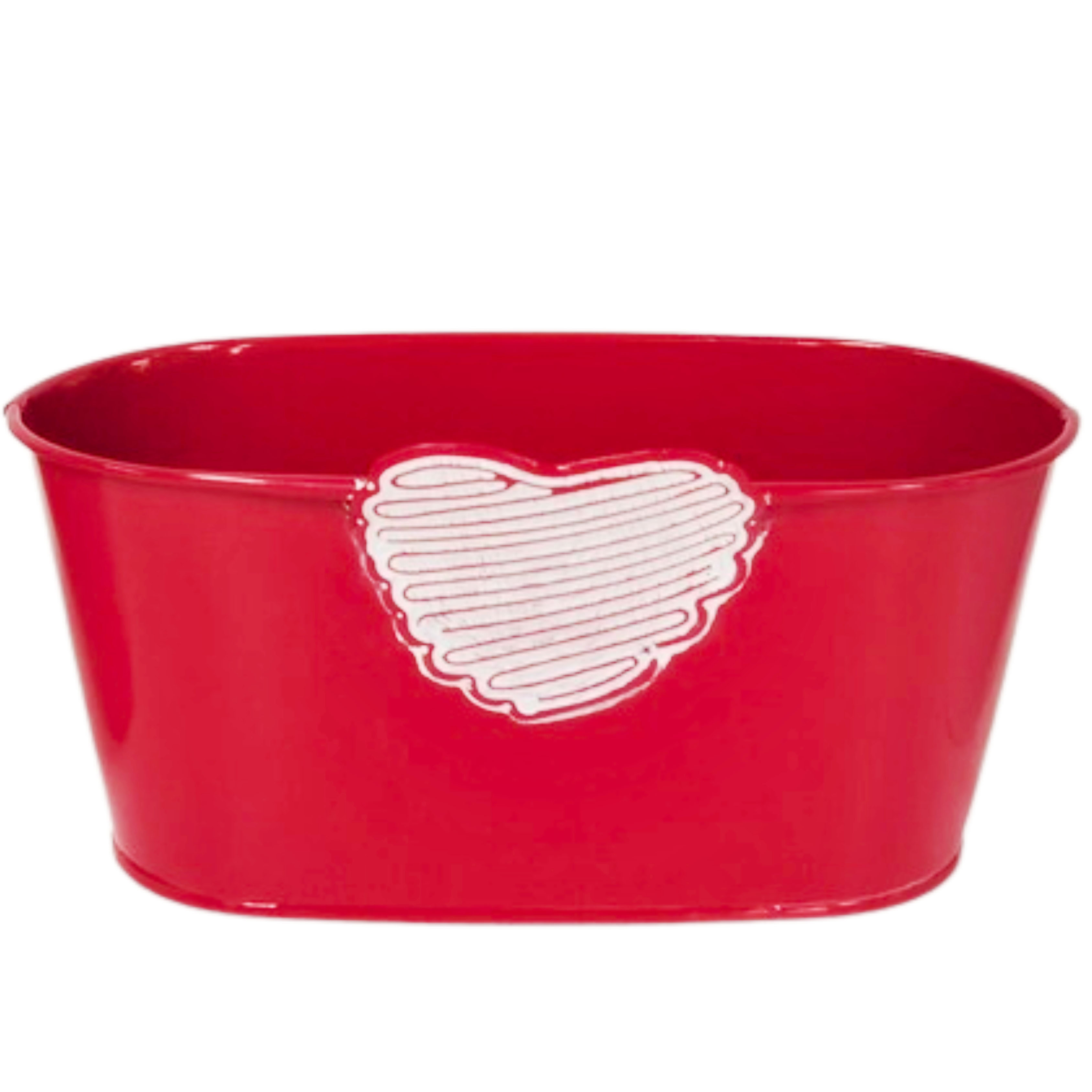 VASCHETTA LATTA C/CUORE 19X10 H7,5CM. ROSSO