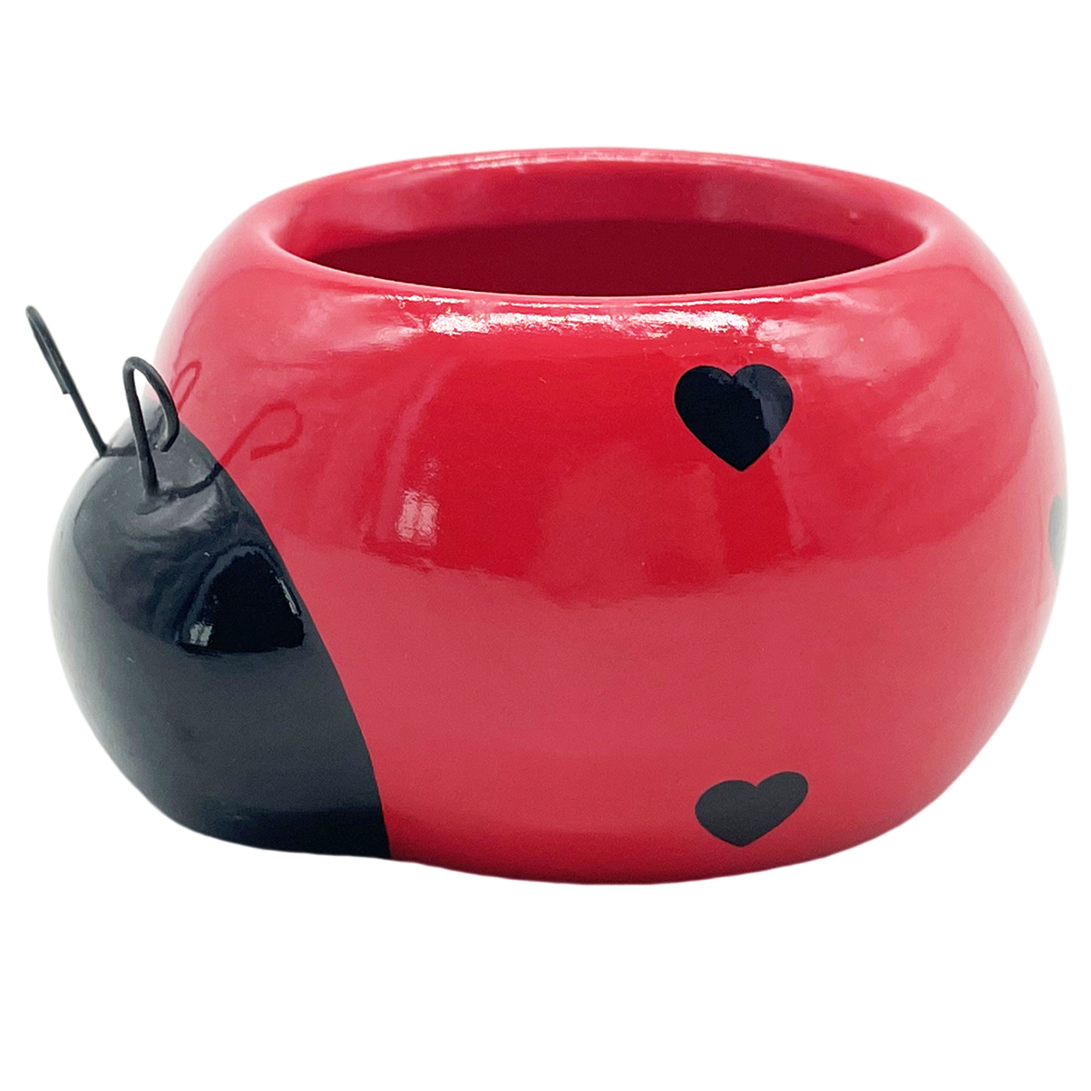 VASO COCCINELLA 14X13 H9CM. 4PZ.CERAM.ROSSO