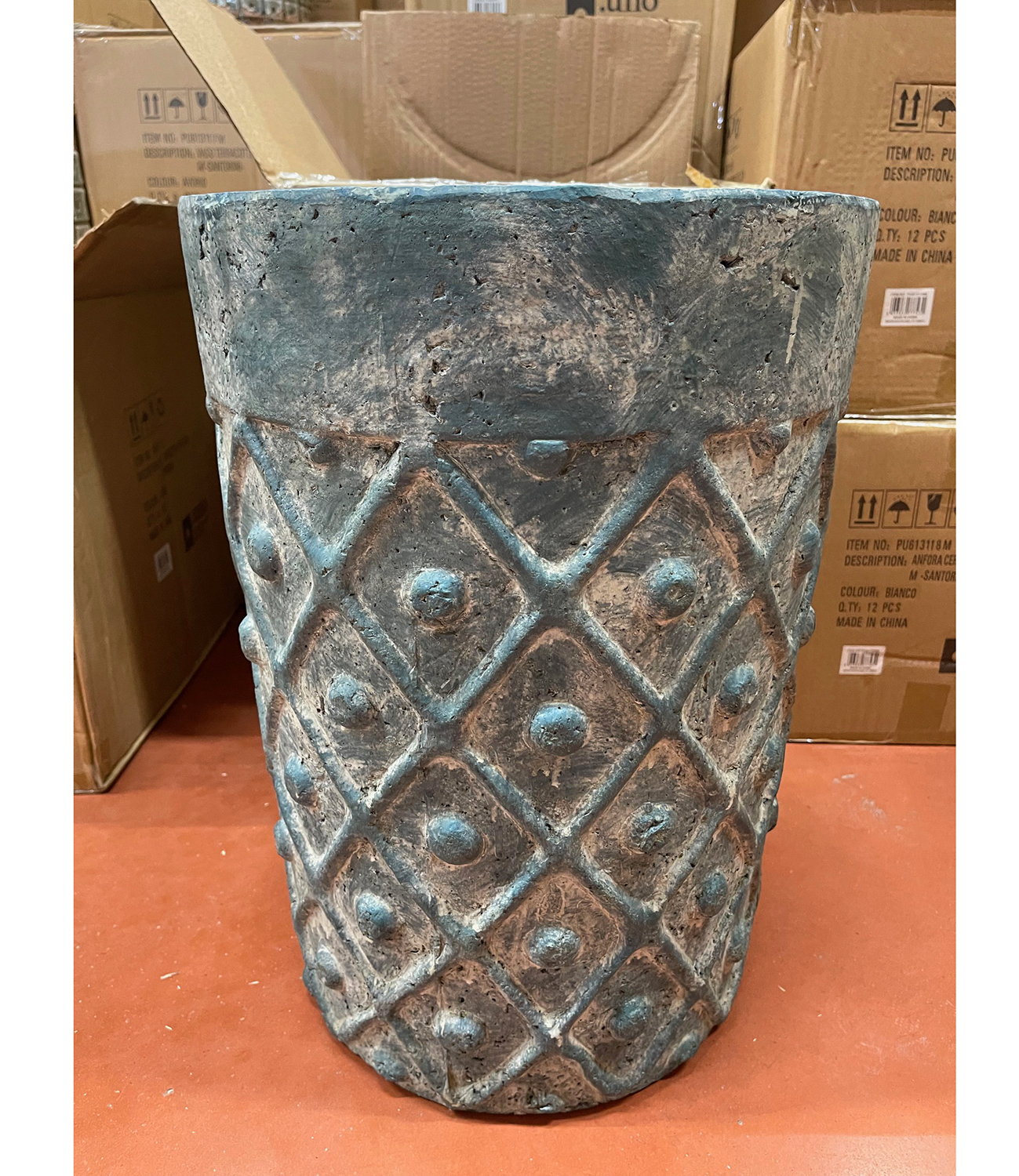 VASO CERAMICA D35 H48,5CM. VERDE OTTANIO