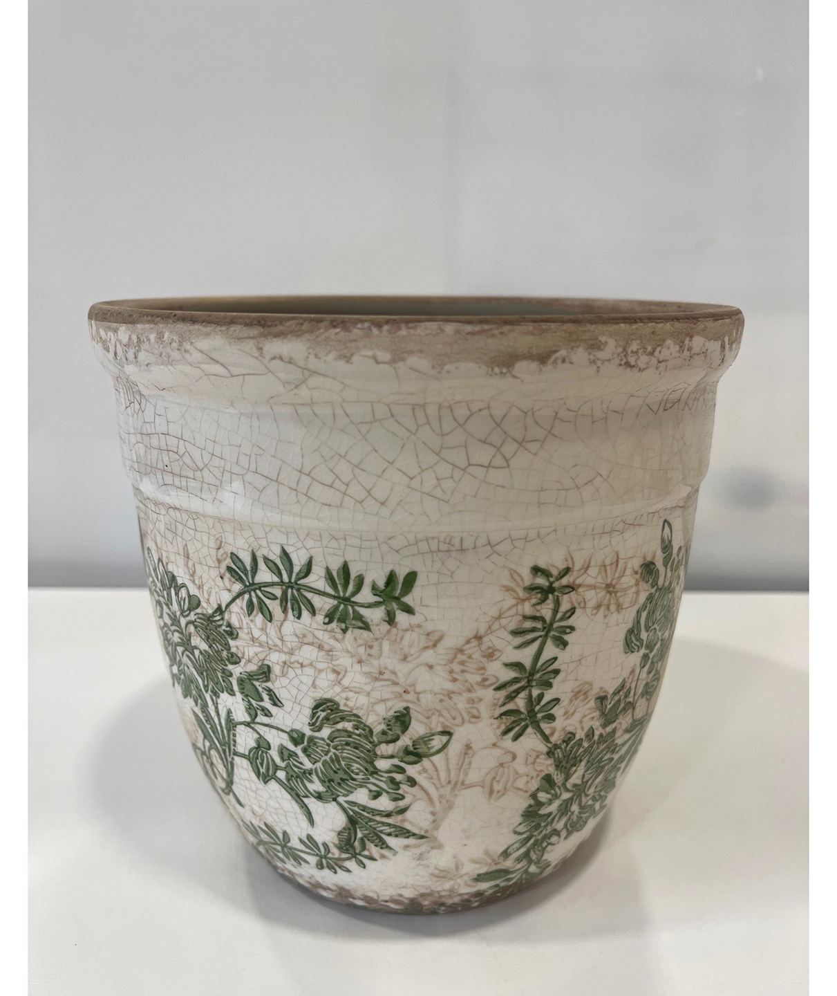 VASO FLOREALE D18 H17CM. 2PZ. BIANCO VERDE
