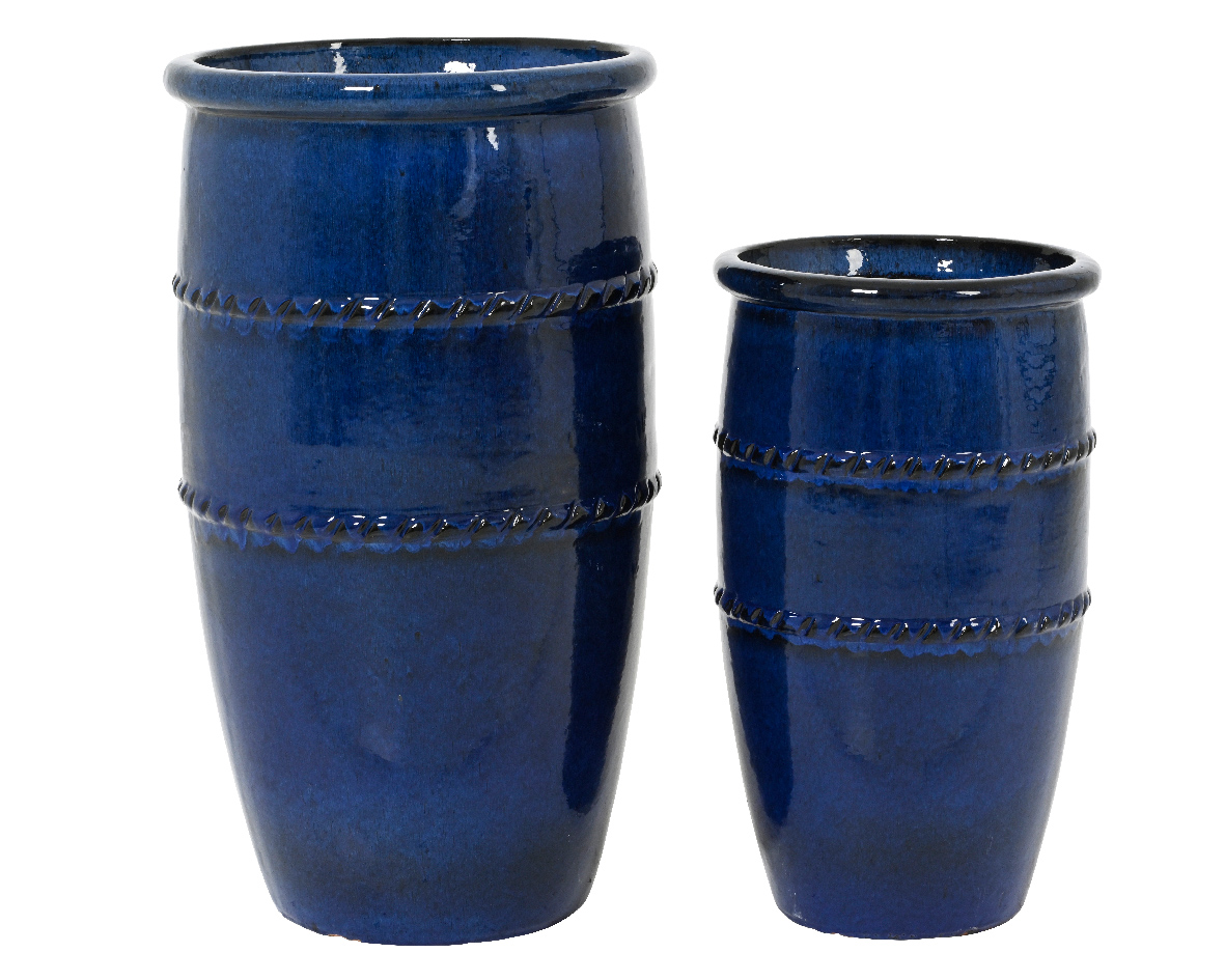 VASO ALTO TERRAC. PICC. D35 H60,5CM. BLU