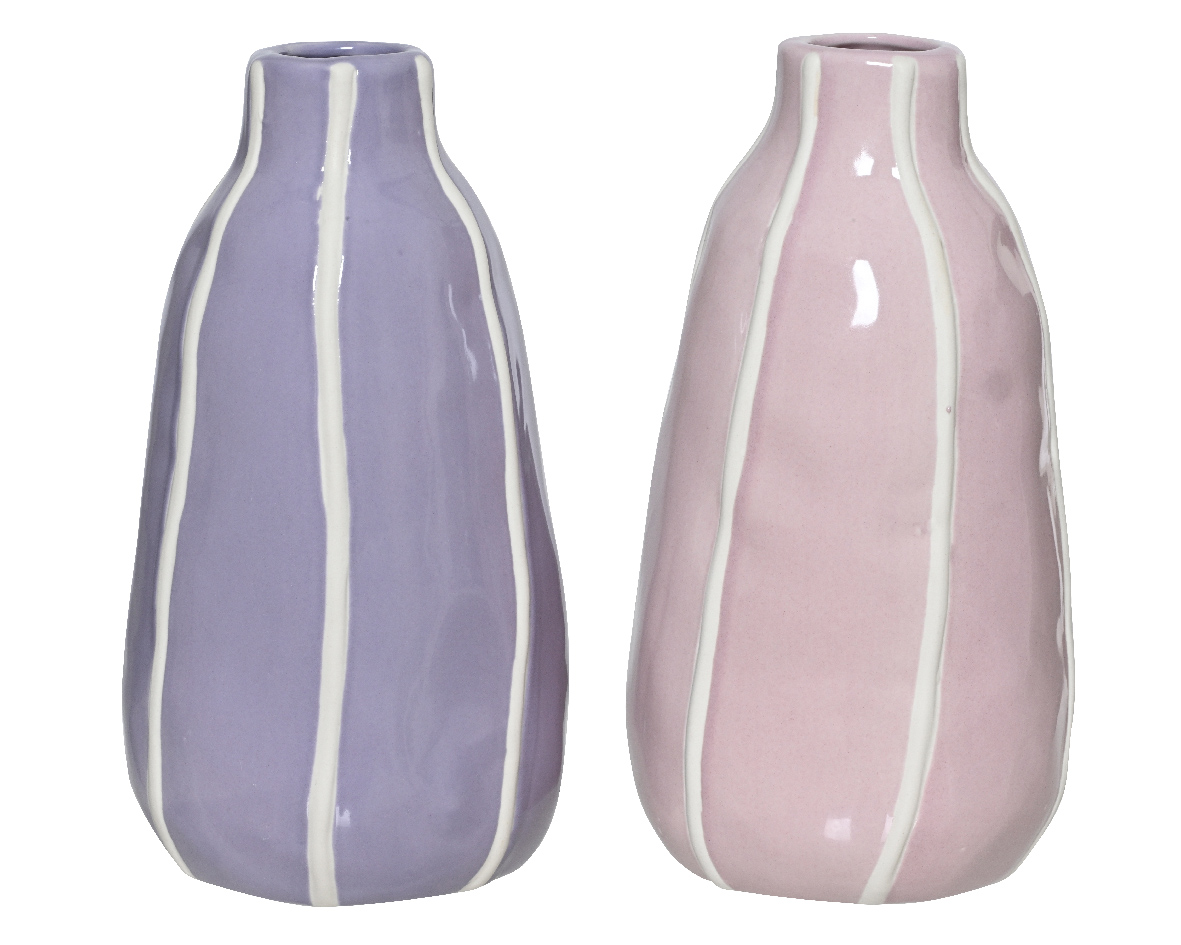 VASO PORCELLANA D11,5 H20,9CM. ROSA CH.