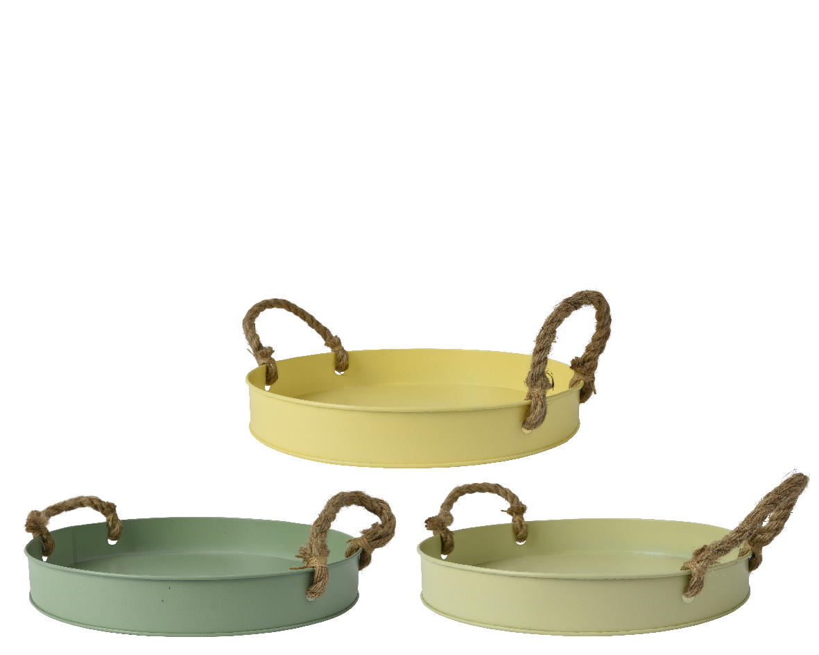 VASSOIO ZINCO D30 H4,5 CM. CREMA