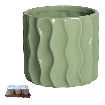 VASO CERAM. ONDE D16,5 H15CM. 4PZ. SALVIA
