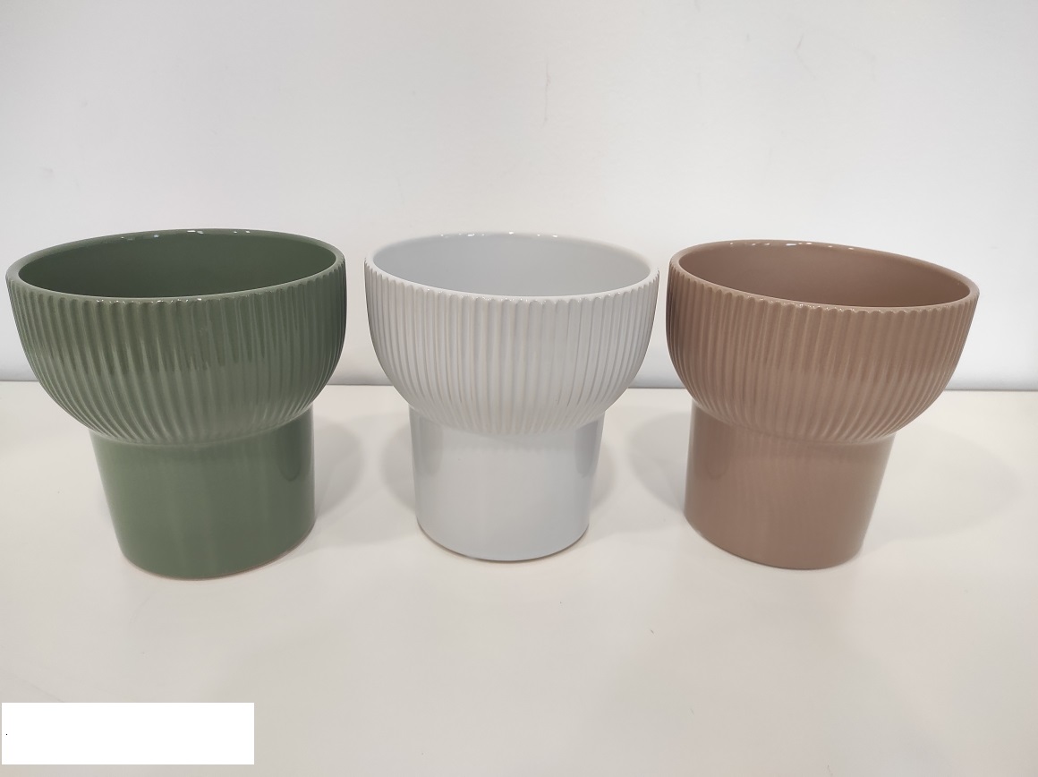 VASO CERAM.IMBUTO D15 H15CM. 6PZ. 3COL.ASS.
