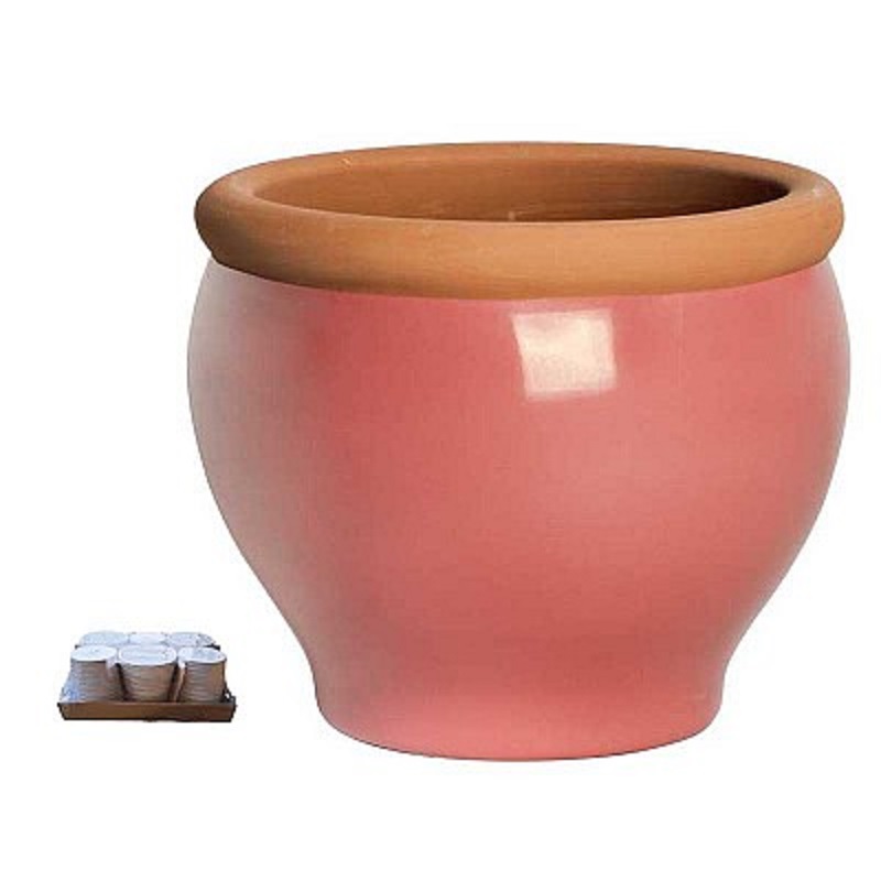 VASO CER.TONDO D15 H13CM. 6PZ.3COL.ASS. --NETTO------