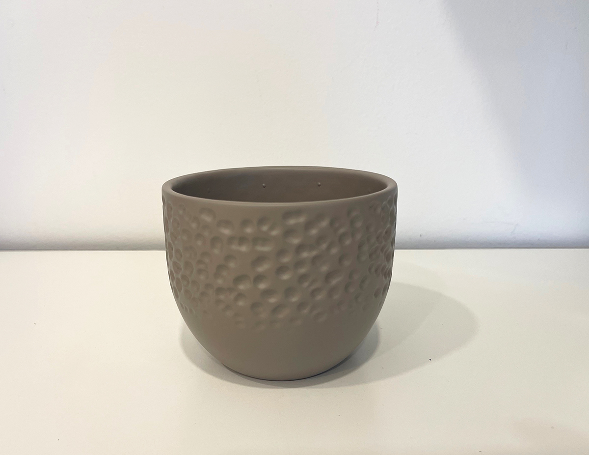 VASO PER PIANTE DOTS D12CM. TAUPE