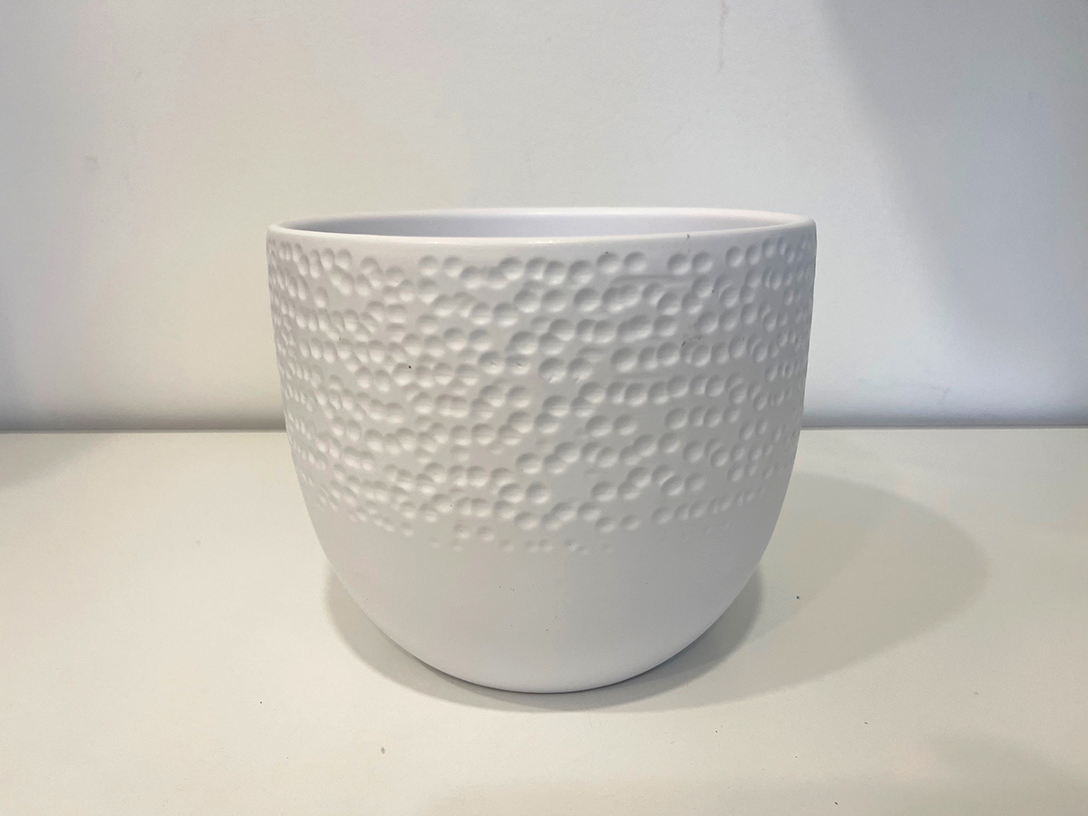 VASO PER PIANTE DOTS D16CM. 5PZ. BIANCO