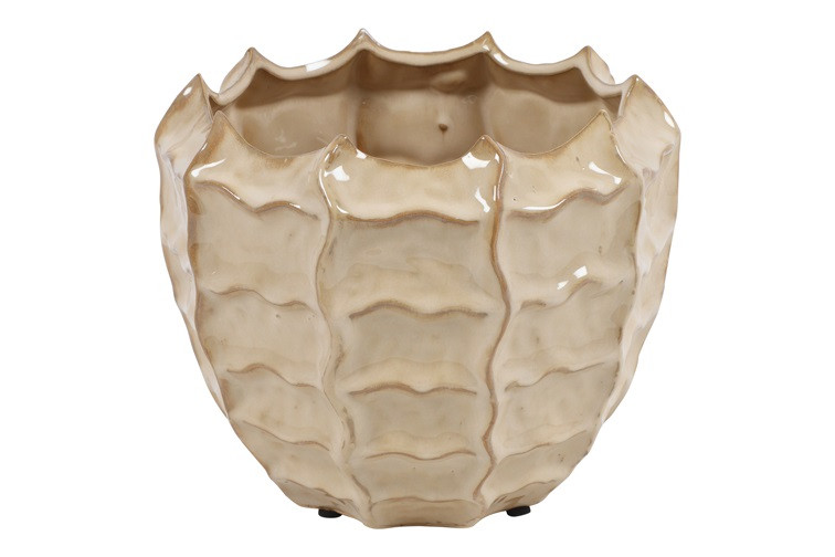 VASO ELOISE D24 H21CM. BEIGE