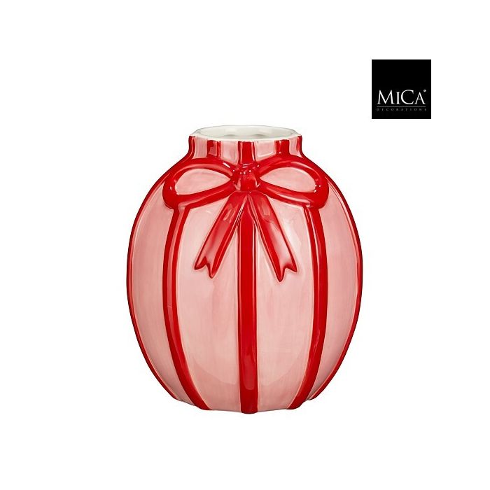 VASO A RIGHE C/FIOCCO D17 H18,5CM.