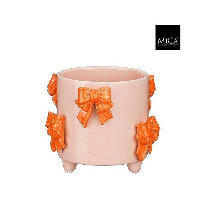 VASO C/FIOCCHI ARANCIO D13,5 H11CM.
