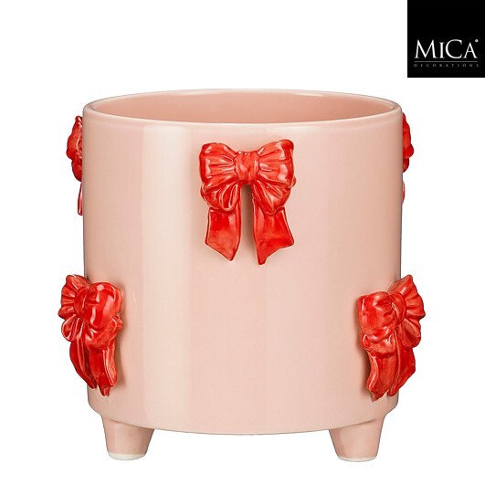 VASO C/FIOCCHI ROSSI D21 H18CM.