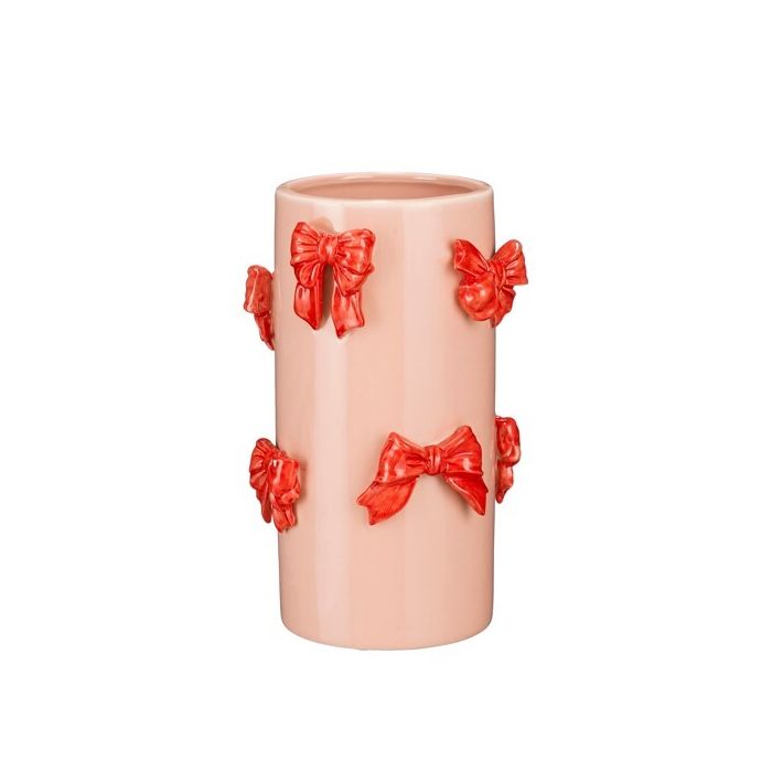 VASO C/FIOCCHI ARANCIO D14 H22,5CM.