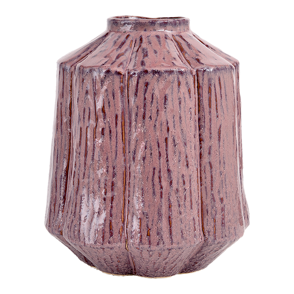 VASO CERAM. D22 H25CM. ROSA ANT.