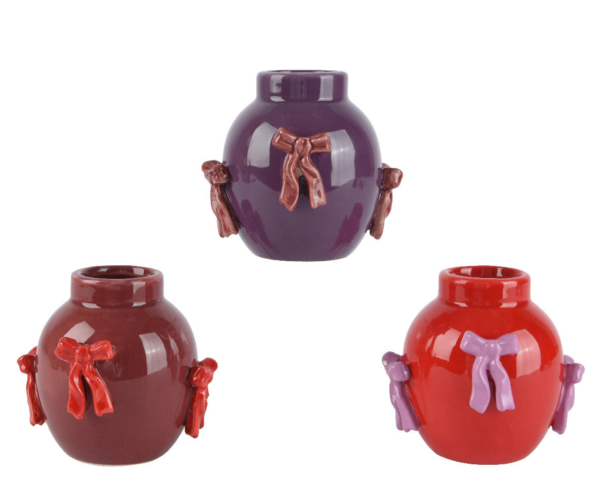 VASO DOLOM.C/FIOCCHI D10 H9,5CM. 3PZ.ASS. --NETTO-----