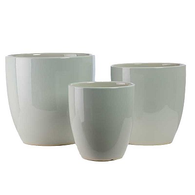 VASO CERAM. S/3PZ. D20-25-30 H23-25-30CM. SVAS. CRT ZUC.